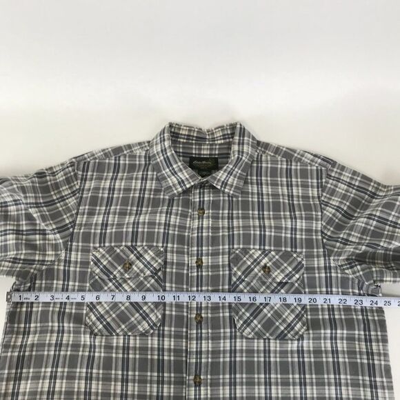 Eddie Bauer Button Up Shirt Men's Large Cotton Casual Short Sleeve Plaid Outdoor - Picture 6 of 9